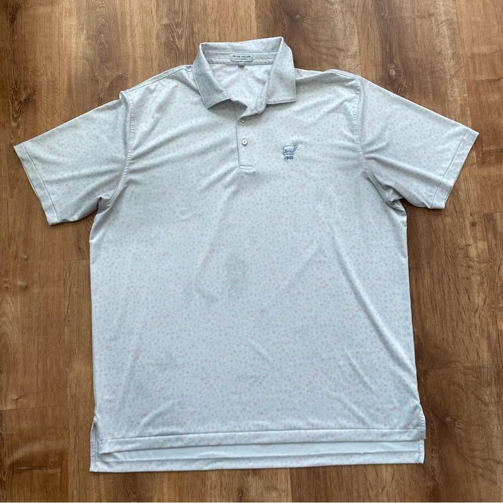 Peter Millar Summer Comfort Polo Mens XL Wilmington Country Club Beach Print